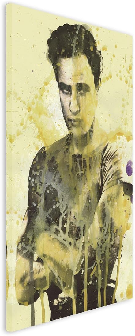 Marlon_Brando_Young_90x60cm Splash Art Paul Sinus Aquarell, Gemälde, Kunstbild auf Leinwand