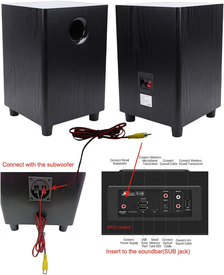 VBESTLIFE 6,5-Zoll-Passiv-Subwoofer, 100-W-Hochleistungs-MDF-Lautsprecher für Tiefe Bässe, mit Boden
