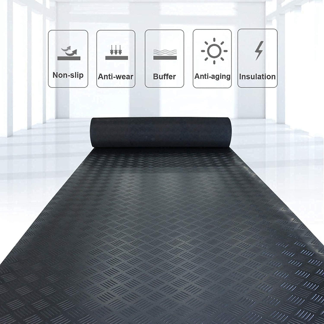 uyoyous Gummimatte Meterware Riffelblechmatte 500 x 100 cm Bodenmatte Schutzmatte 3mm stark Riffelbl