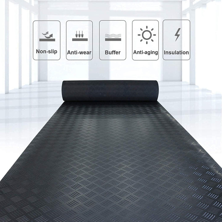 uyoyous Gummimatte Meterware Riffelblechmatte 500 x 100 cm Bodenmatte Schutzmatte 3mm stark Riffelbl