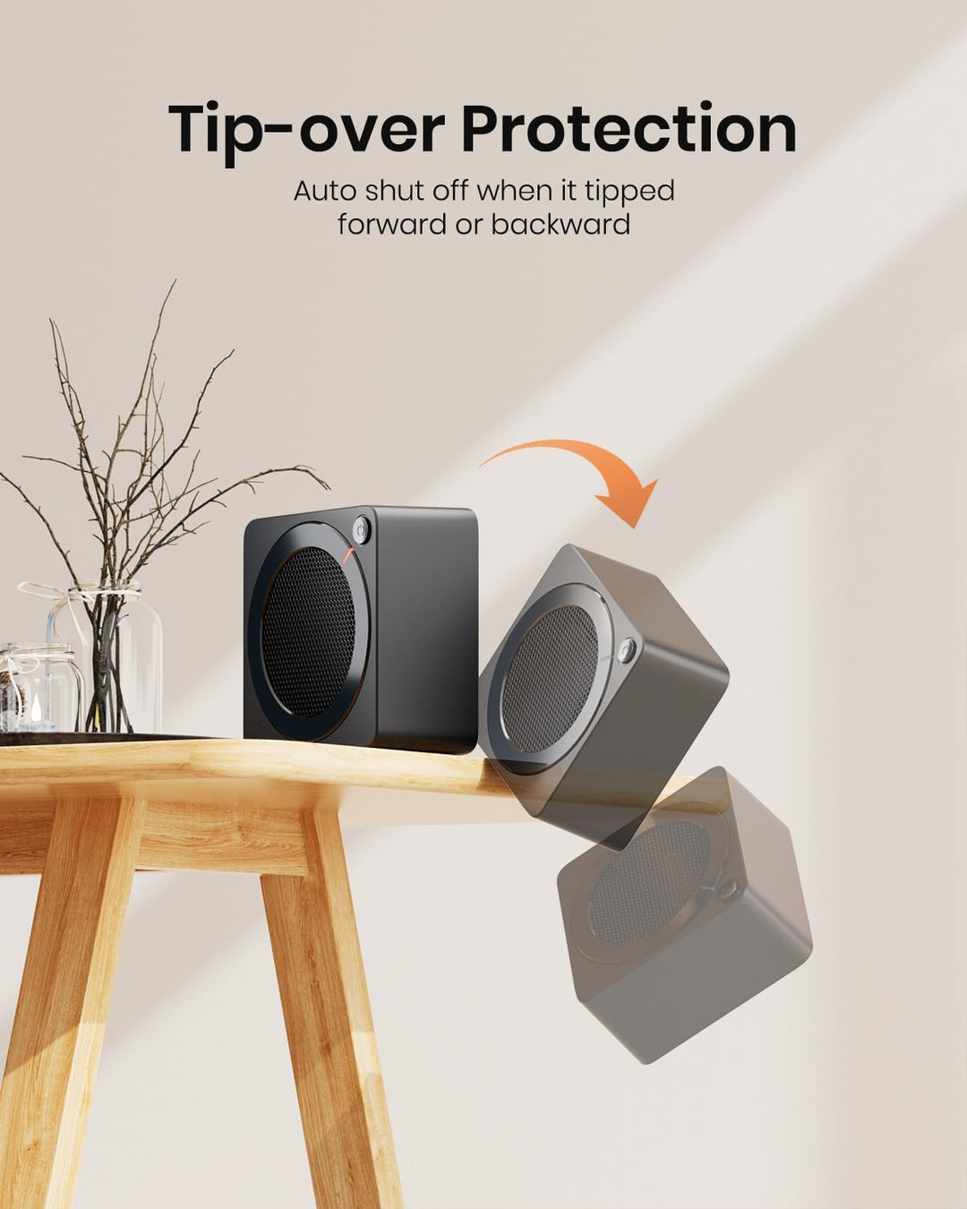 Gaiatop Mini Heizlüfter Energiesparend 500W, Heizlüfter Klein mit 2s PTC-Keramikheizung, mit Überhit
