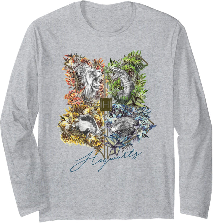 Harry Potter Hogwarts Floral Shield Langarmshirt