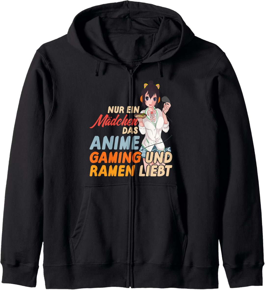 Japan Ramen Nudeln Videospiel Gamer Anime Gaming Mädchen Kapuzenjacke
