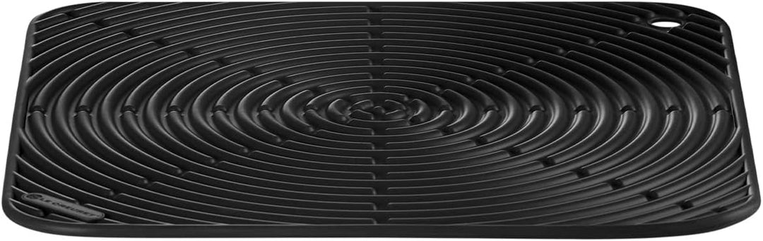 Le Creuset Quadratischer Topflappen aus Silikon, Ø 29 cm, Schwarz glänzend, 93005629140000, Schwarz