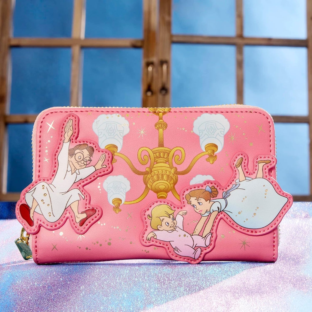 Loungefly Disney Purse Peter Pan You Can Fly 70th Anniversary Rosa Zip Around One Size Standard, Sta