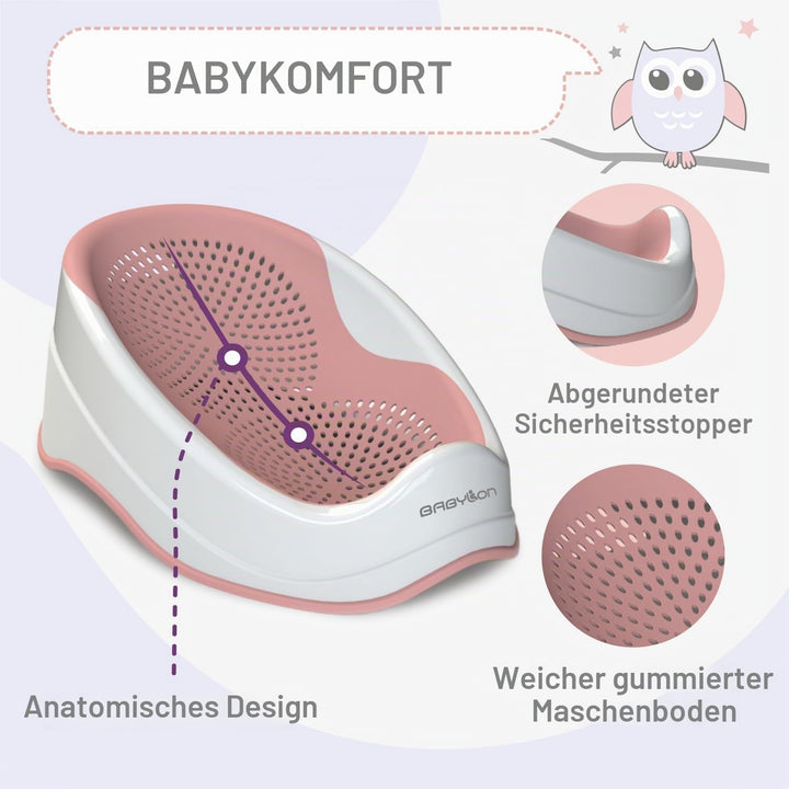 BABYLON DOLPHIN Badewannensitz Baby Ab 0-6 Monate – Ergonomisches Kinder Badewanne – Hypoallergen, S