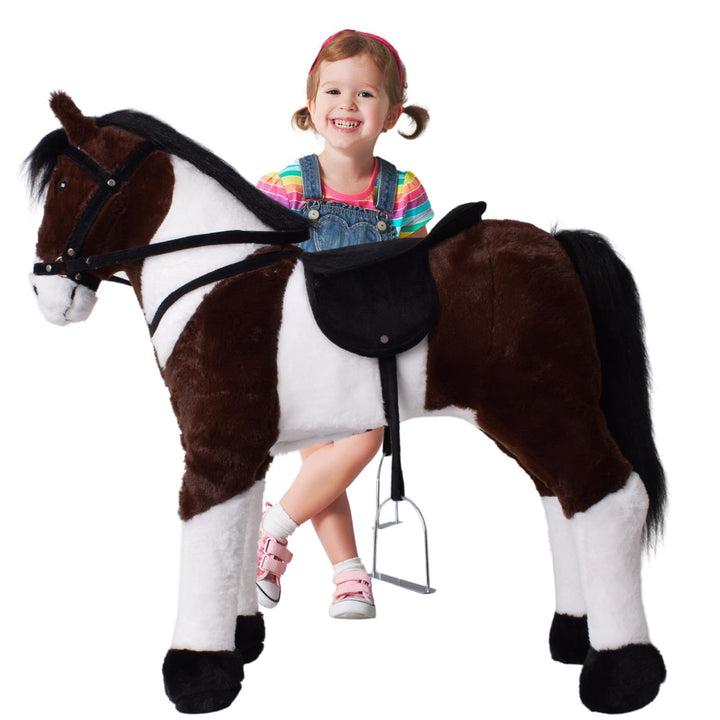 TE-Trend Pferd, 70 cm – Plüschpferd zum Reiten – Kinder Reitpferd mit Sattel, Zaumzeug und Steigbüge