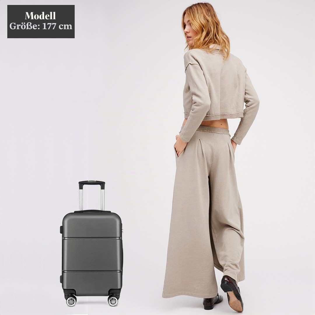 KONO Reisekoffer Handgepäck Koffer mit Rollen Hartschale Trolley 55x38x22cm 33 Liter Leichtgewicht A