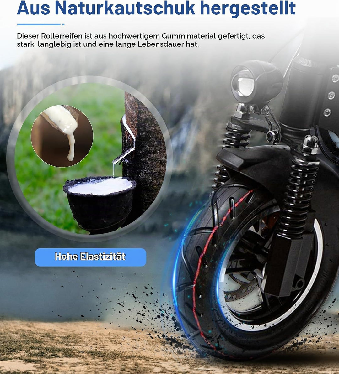 SYACHI E Scooter Reifen mit Schlauch,10x2.5 Reifen Schlauch für E Scooter 60/70-6.5, 10 Zoll Ersatzr
