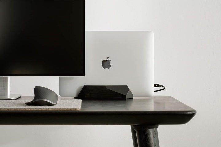 Oakywood Vertikaler Laptopständer, Naturholz, verstellbare Dockingstation, für Geräte bis zu 2 cm Di