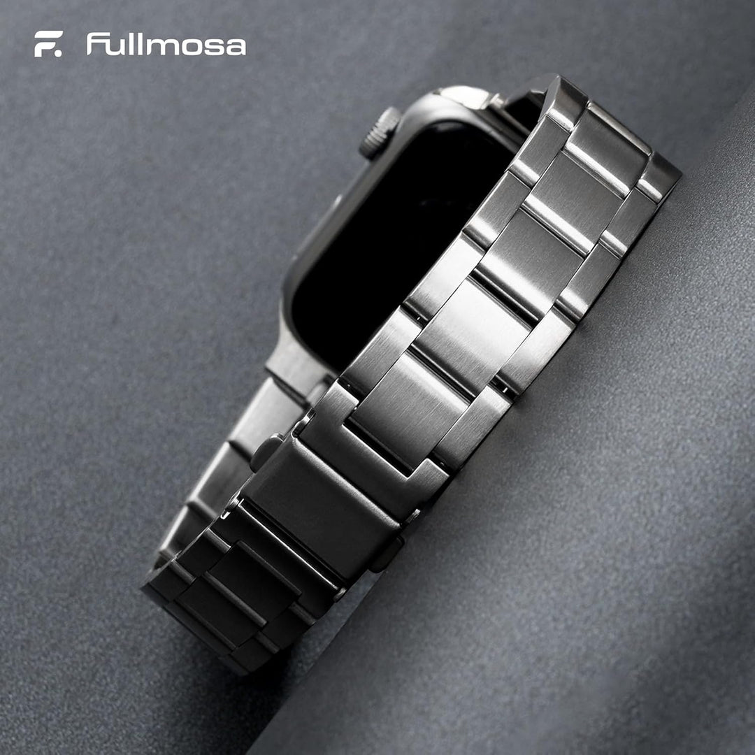 Fullmosa für Apple Watch Armband 45mm 44mm 42mm, Edelstal Metallarmband mit Uhrengehäuse für iwatch