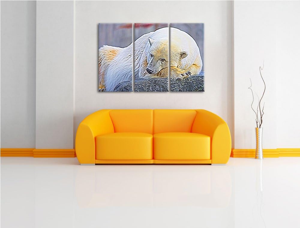 schlafender Eisbär Spezial 3-Teiler Leinwandbild 120x80 Bild auf Leinwand, XXL riesige Bilder fertig