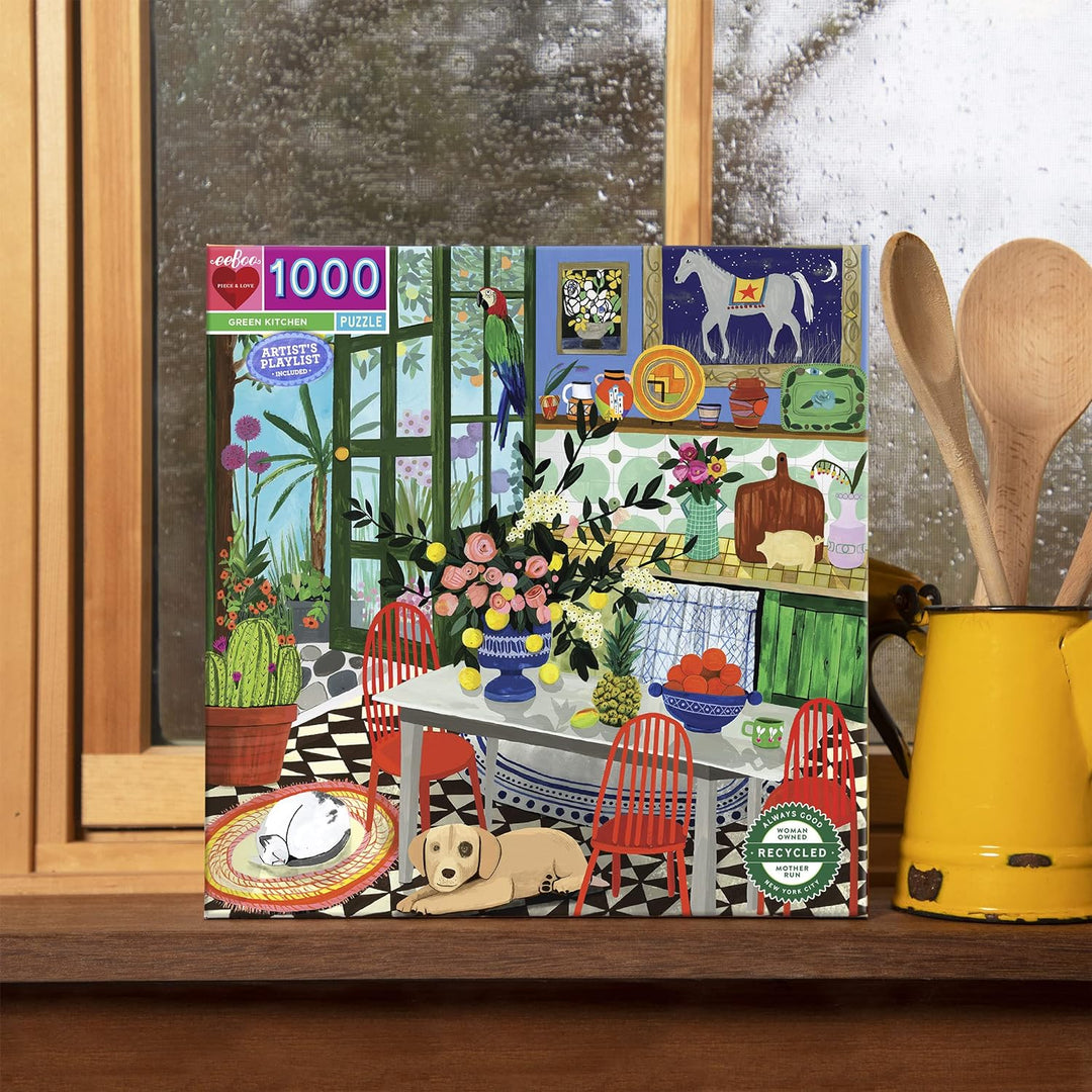 eeBoo - Puzzle 1000 pcs - Green Kitchen - (EPZTGNK)