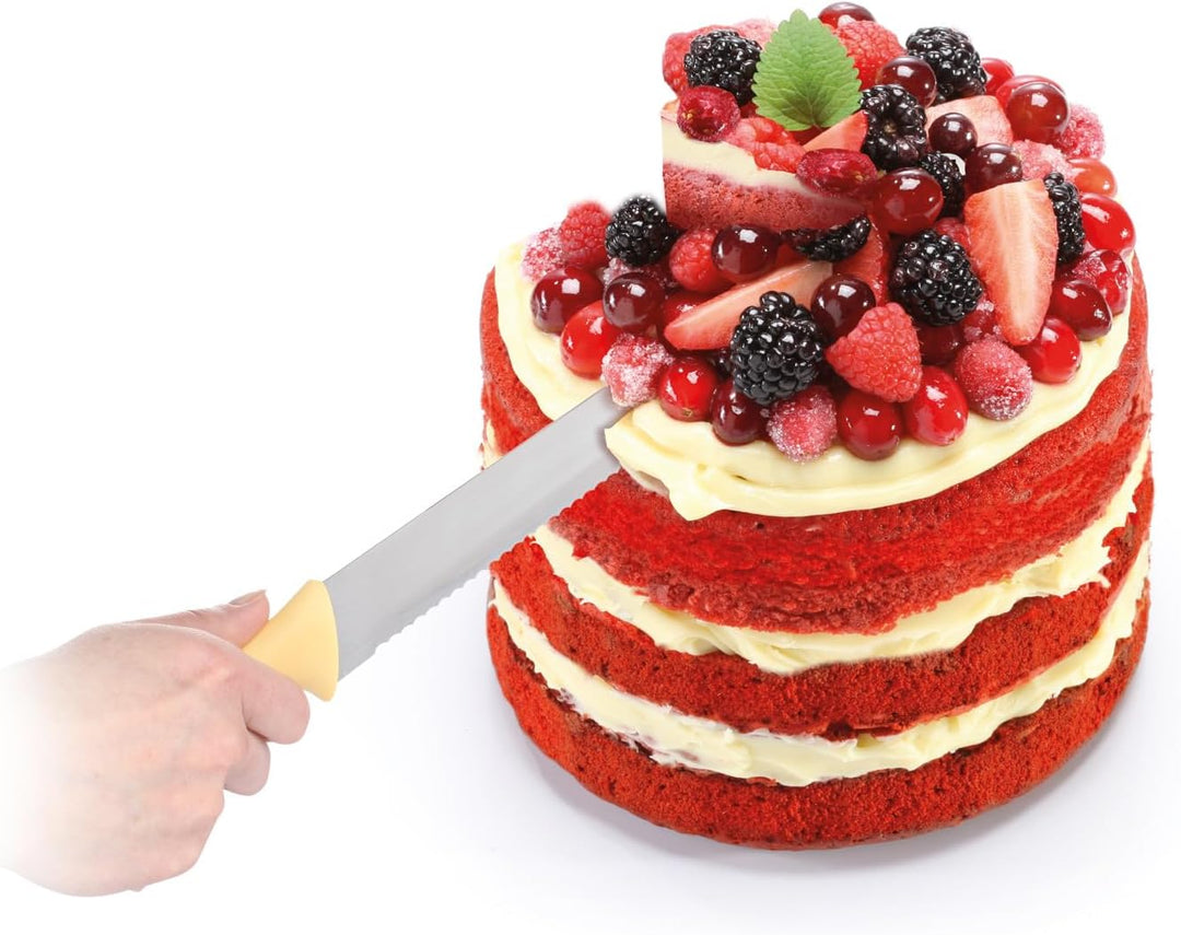Tescoma DELICIA Tortenmesser 30 cm aus Kunststoff in Gelb zum Schneiden und Servieren von Kuchen Tor