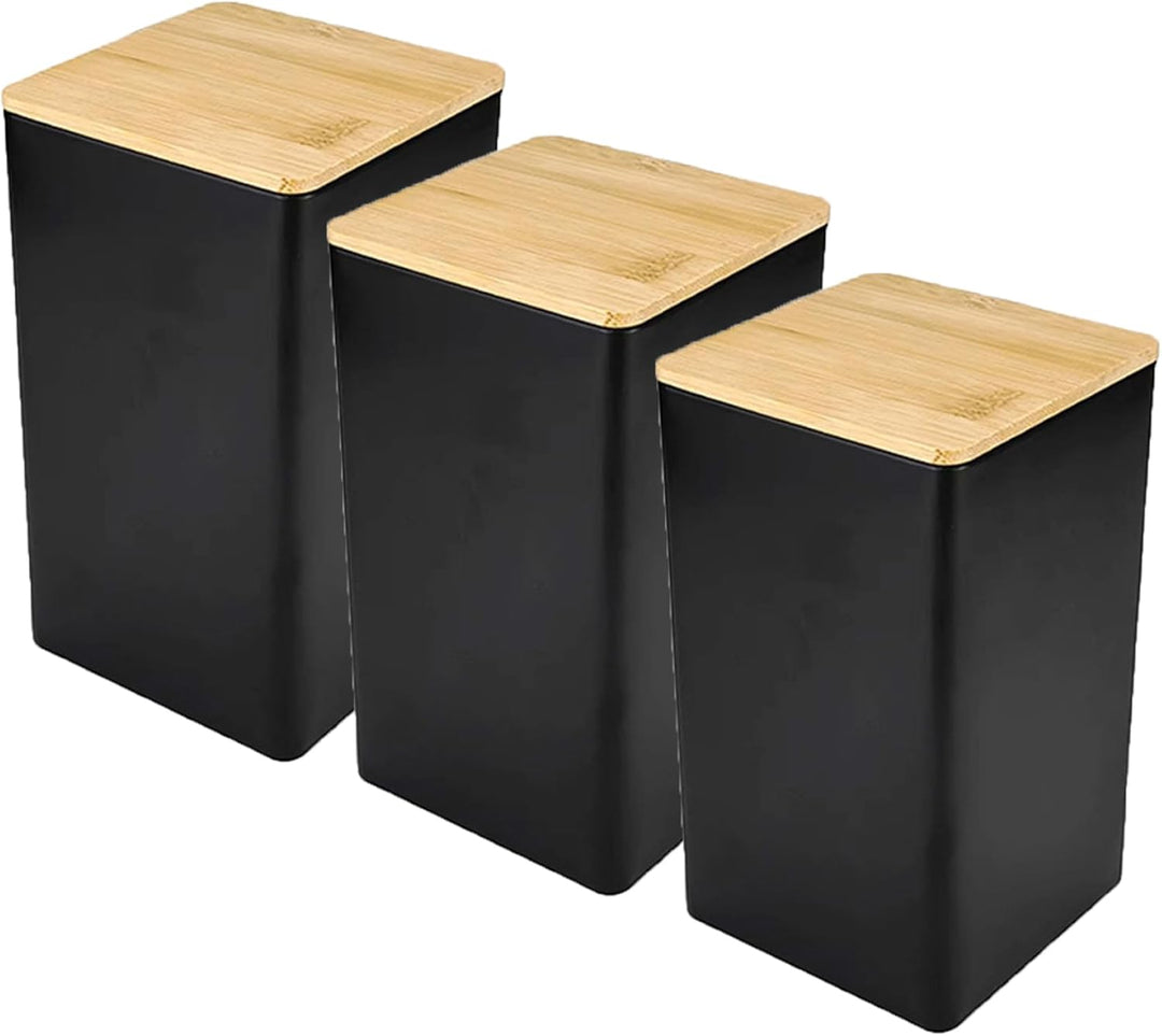 Tee-, Kaffee- und Zuckerdosen-Set, 3-teilig, schwarze Kanister, Tee-, Kaffee- und Zuckerdosen-Set, f