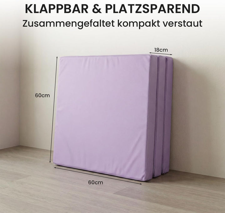Jeflex - klappbare Weichbodenmatte & Turnmatte 180 x 60 x 6 cm MADE IN GERMANY/Gymnastikmatte tragba