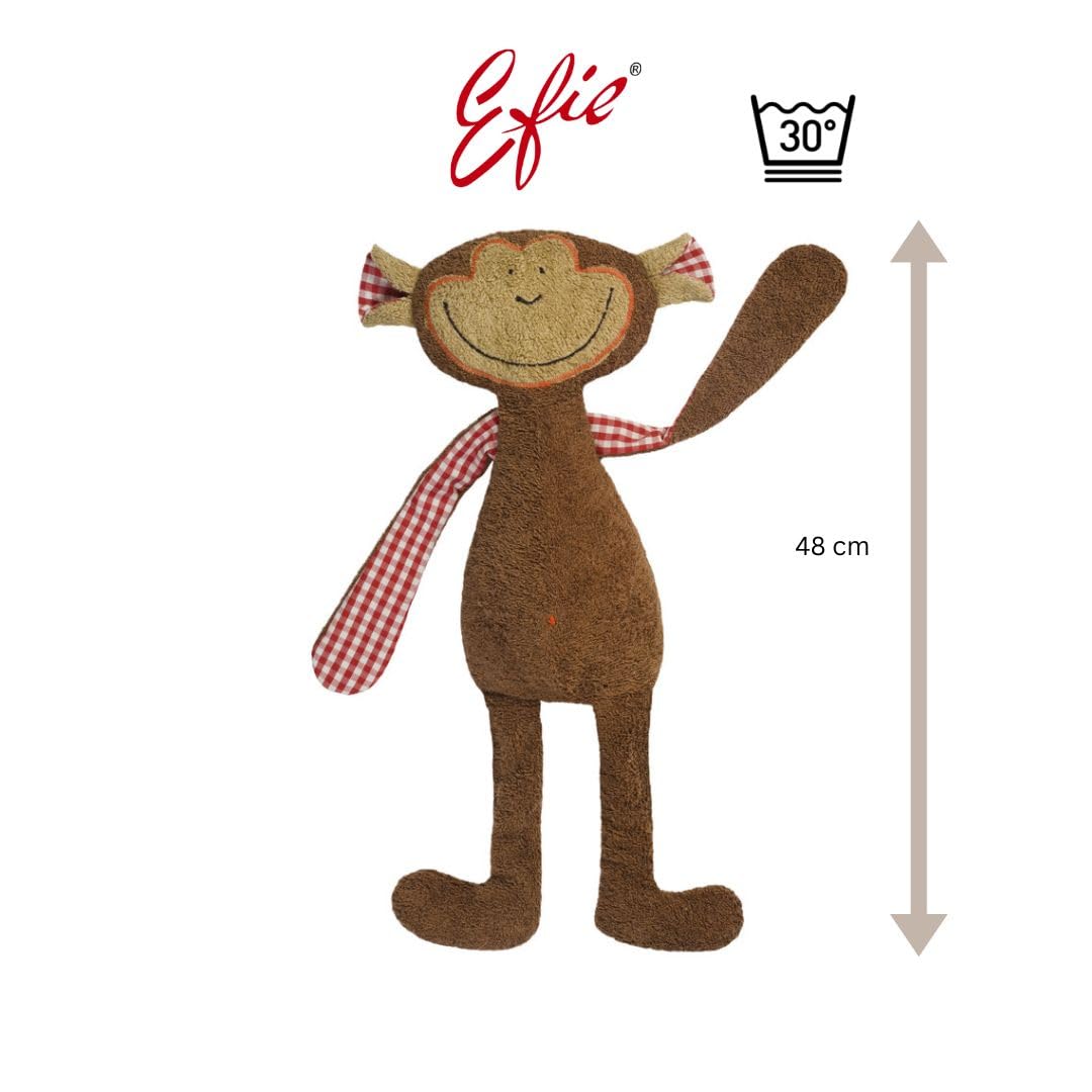 Efie Bio-Spieluhr Schlenker-Affe – 100% Baumwolle (kbA), Schurwollfüllung (kbT) – handgefertigt in D