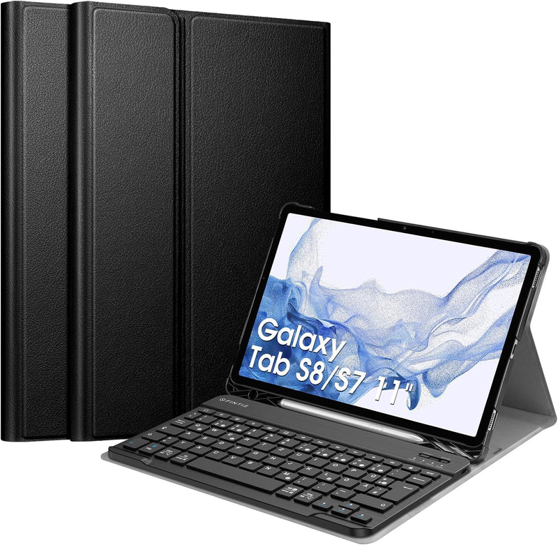 Fintie Tastatur Hülle für Samsung Galaxy Tab S8 11 Zoll 2022 /S7 11 Zoll 2020 Tablet, Keyboard Cover