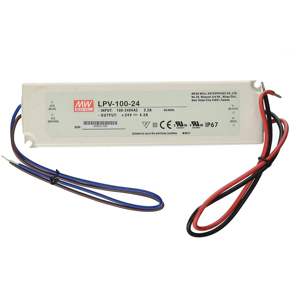 Kingled - Netzteil serie MeanWell LPV-100-24 100W 24V 4.2 Ampere wasserdicht IP67, 100W