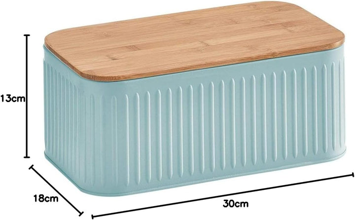 ZELLER Present - Schöner LEBEN. Praktisch WOHNEN. 25161 Brotkasten mit Bamboodeckel, Brotkasten, Met