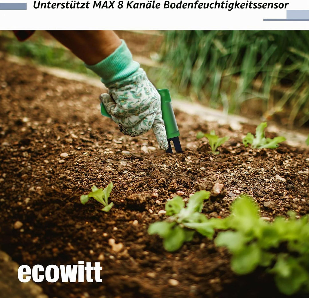 ECOWITT WH0291 Bodenfeuchtigkeitsprüfer für Pflanzen Erde Feuchtigkeitssensor mit digitalem LCD-Disp