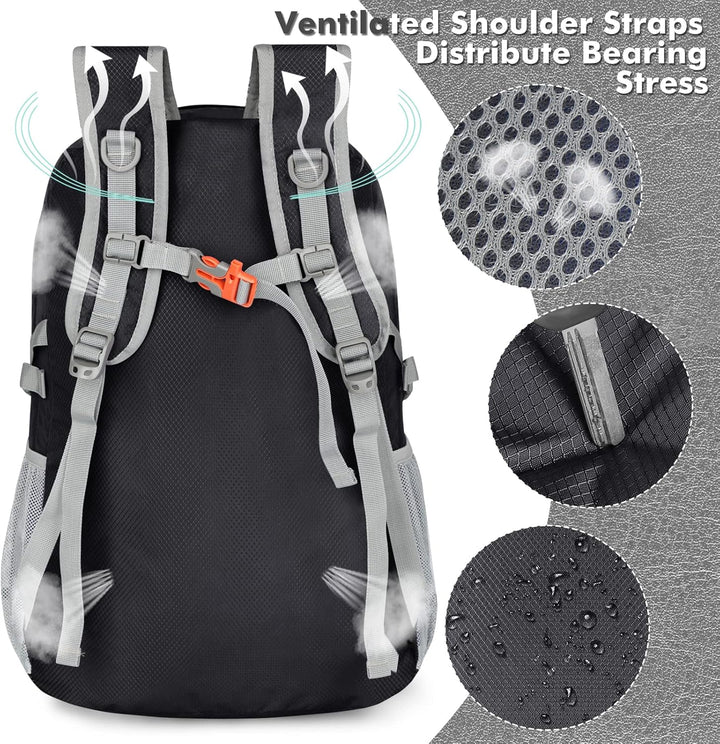 ZOMAKE Leicht Faltbarer Rucksack Packbare Backpacks 30 L,Kleiner Faltbar Wanderrucksack Wasserdicht
