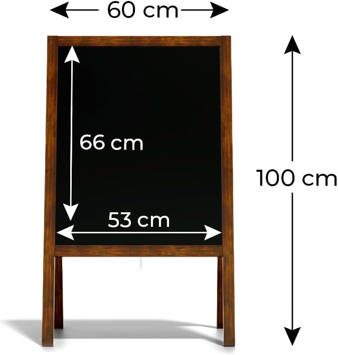 ALLboards Kundenstopper mit lackiertem Holzrahmen 100x60cm, Werbetafel, Gehwegaufsteller, Aufsteller