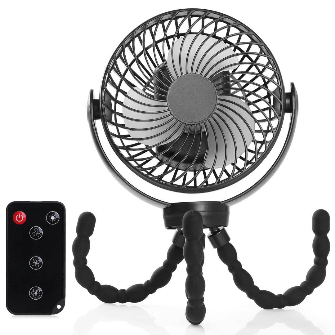 Simpeak Camping Ventilator Tischventilator 10000mAh, Mini USB Ventilator leise, Akku Ventilator mit