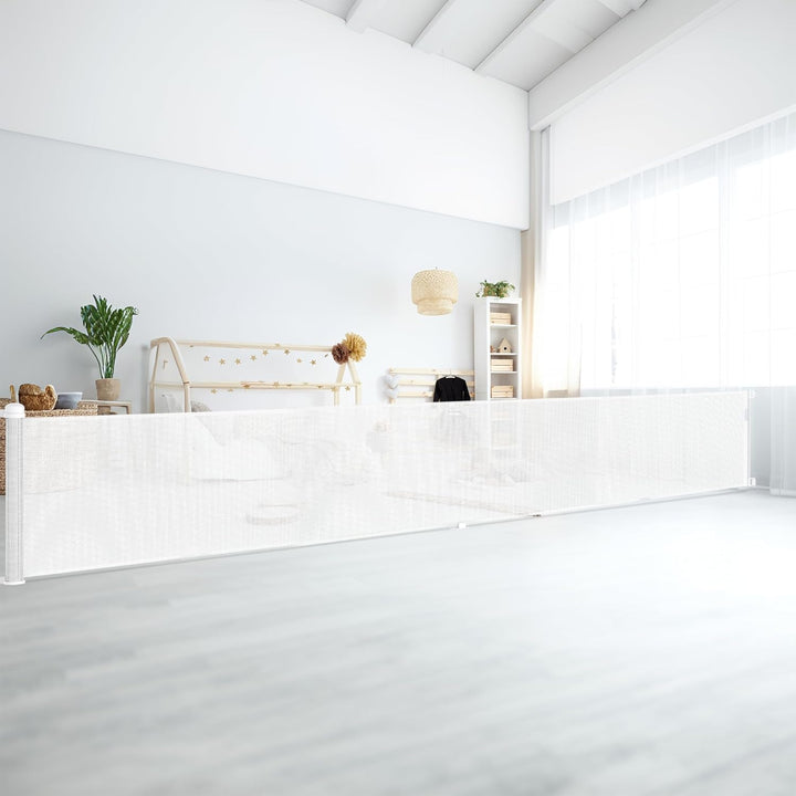 Aufun Treppenschutzgitter Türschutzgitter ausziehbar, Treppenhäusergitter, Absperrgitter mit Kinders