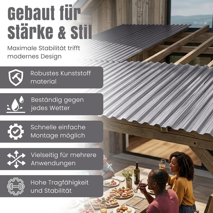 LP Projekt Wellplatten 90×117cm | Robust & wetterfest Wellplatten Dach Kunststoff für Garten & Terra