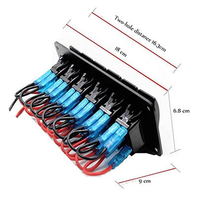 Geloo 6 Gang Wippschalter Panel für Boot Marine Kippschalter 12V/24V Wasserdicht Schalter Panel für