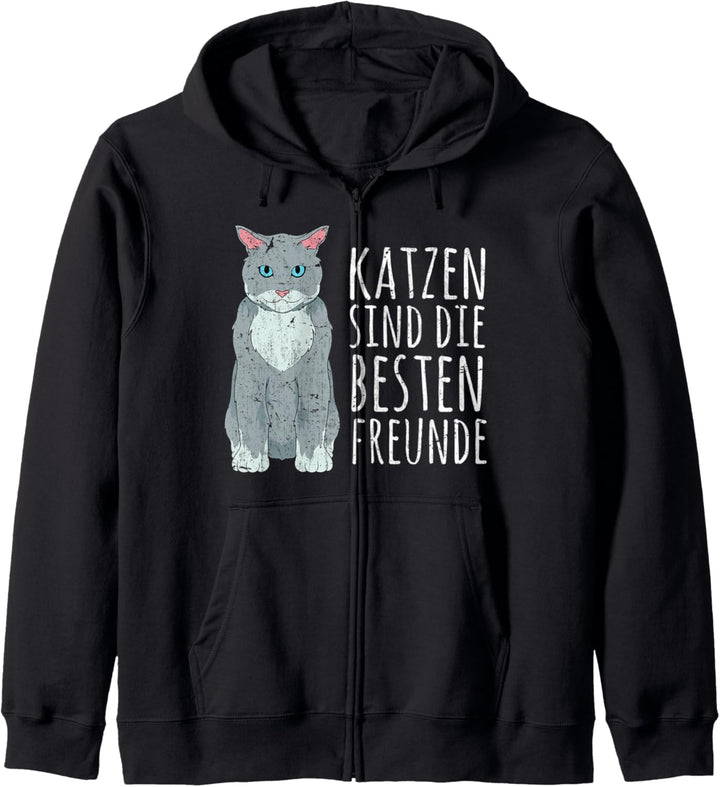 Katzen sind die besten Freunde Haustier Lustiges Katze Kapuzenjacke