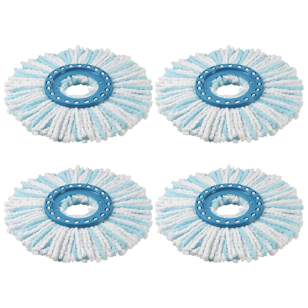 4 Stück Ersatzkopf für Leifheit CLEAN Twist Disc Mop Ergo, 2-Faser-System Wischmopkopf Ersatzbezug m
