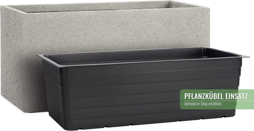 Pflanzwerk® Pflanzkübel TUB Granit Grau 45x100x45cm *Frostbeständiger Blumenkübel* *UV-Schutz* *Qual