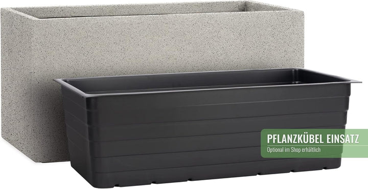 Pflanzwerk® Pflanzkübel TUB Granit Grau 45x100x45cm *Frostbeständiger Blumenkübel* *UV-Schutz* *Qual
