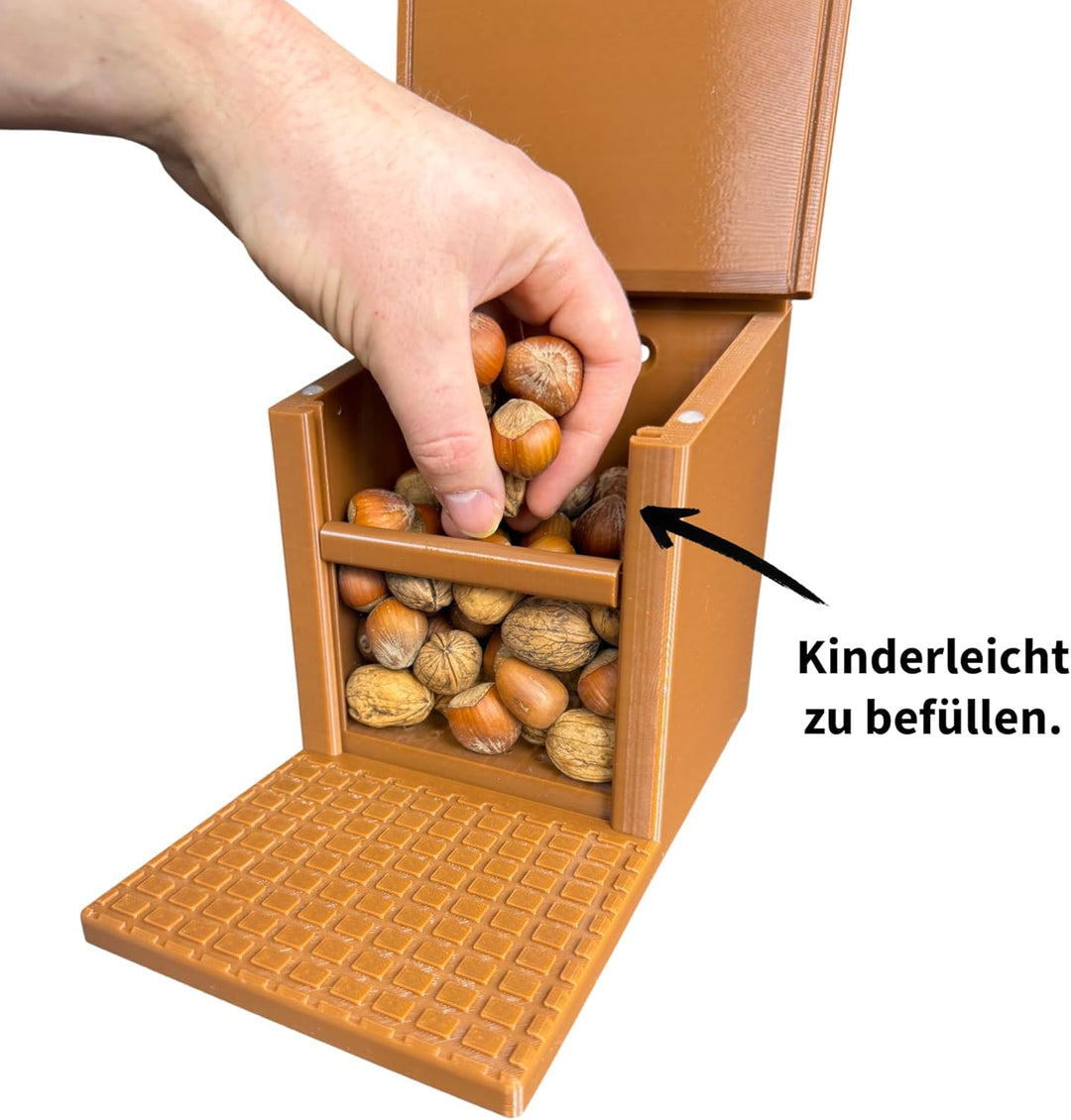 Eichhörnchen-Futterhaus – mit Geländerbefestigung für Balkon, Dachrinne & Zaunpfosten – witterungsbe