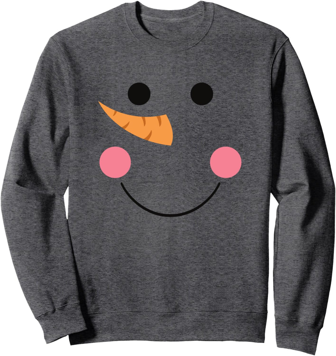 Cute Snowman Face Christmas Gift Snowman Design Holiday Sweatshirt