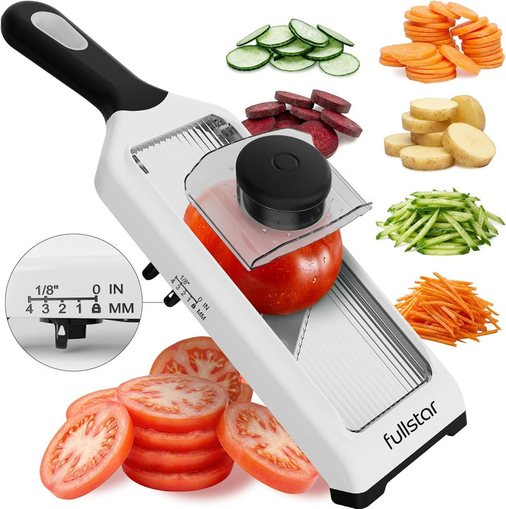 Fullstar 2-in-1 Mandoline Gemüsehobel und Julienneschneider - 4 Verstellbarer Dickeneinstellungen -