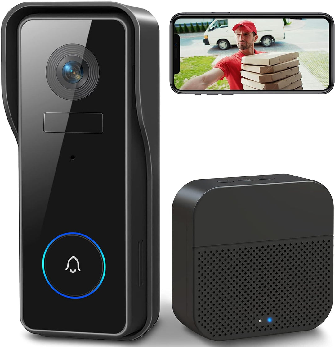 XTU WLAN Video Türklingel mit Kamera 2K HD Kabellose Video Doorbell mit Gong, Smarte Türklingel mit