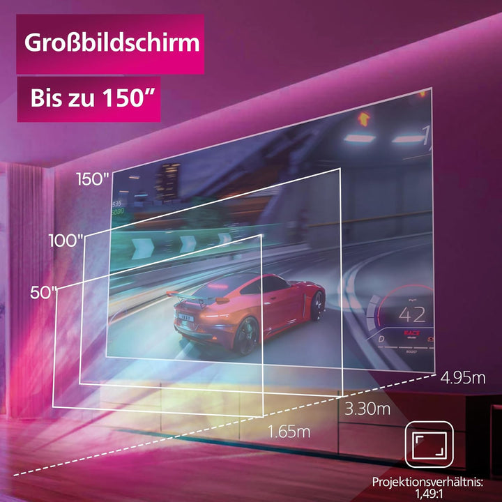 Philips, GamePix 800 Smart Beamer, DLP, Heimkino, 1920 x 1080 Pixel, Full HD, 120 Hz Bildwiederholra