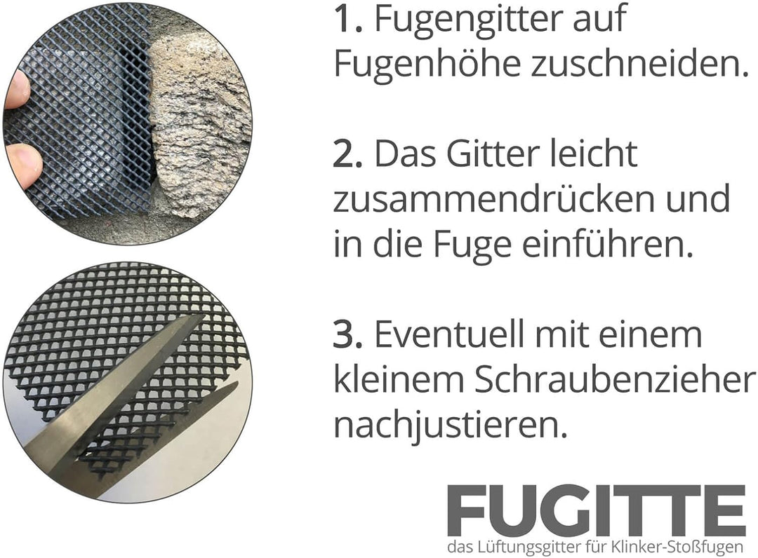 Fugenlüfter (100 Stück) I Fugengitter - Schutz der Stossfugen des Klinkers vor Bienen, Wespen oder M