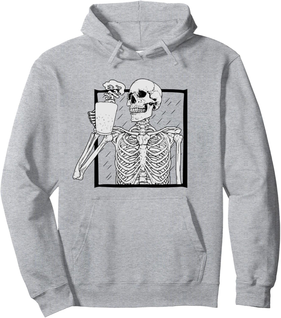 skelett trinkkaffee halloween 2022 skelett kaffee Pullover Hoodie