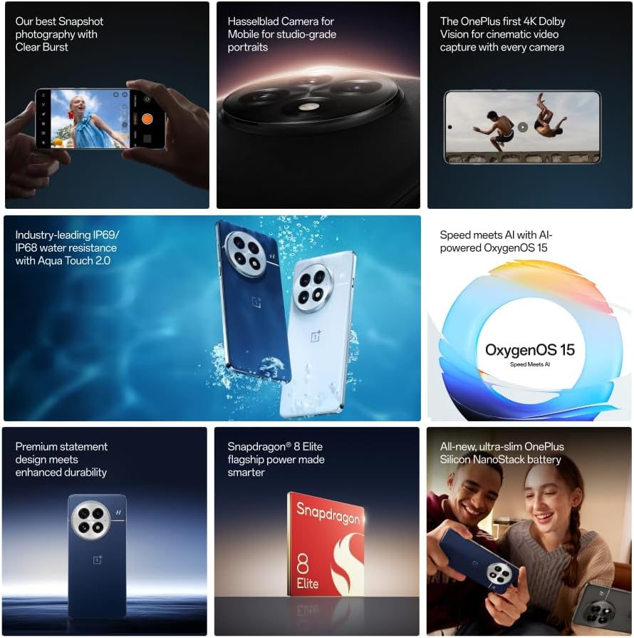 OnePlus 13 5G 16GB RAM 512GB Speicher SIM-freies Smartphone mit 50MP Dreifachkamera + OIS - Arktisch