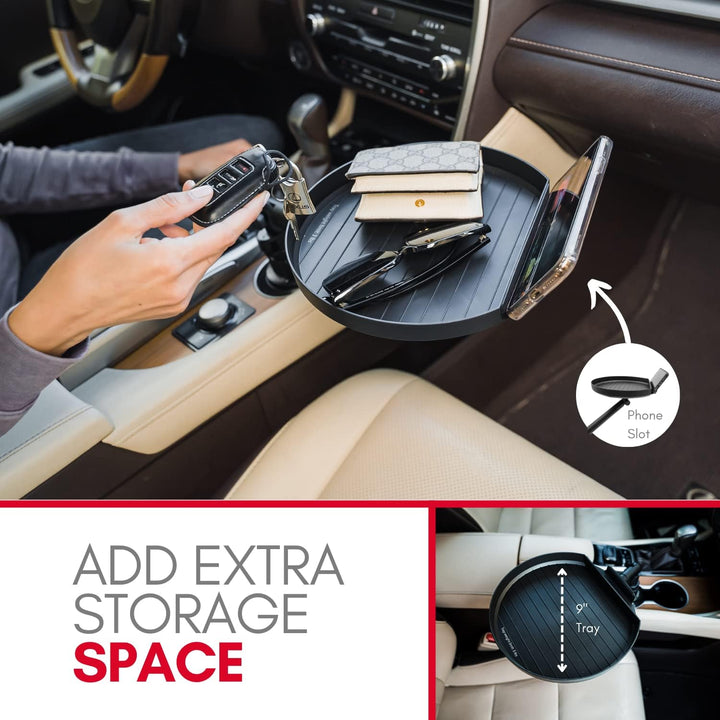 Macally MCUPTRAY, Halterung für Auto-Becherhalter, mit Tablett und Handy-Halterung für iOS und Andro