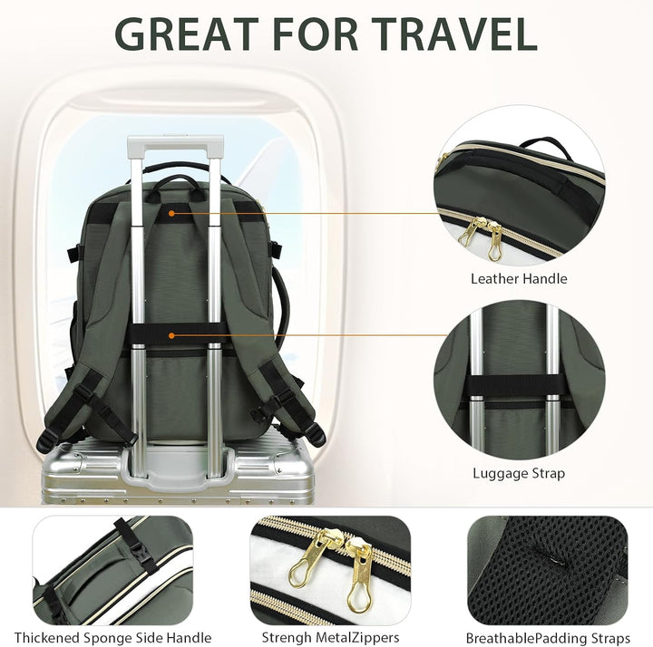 KROSER Laptop Rucksack 17,3 Zoll Handgepäck Daypack wasserabweisende Multifunktions-Laptoptasche für