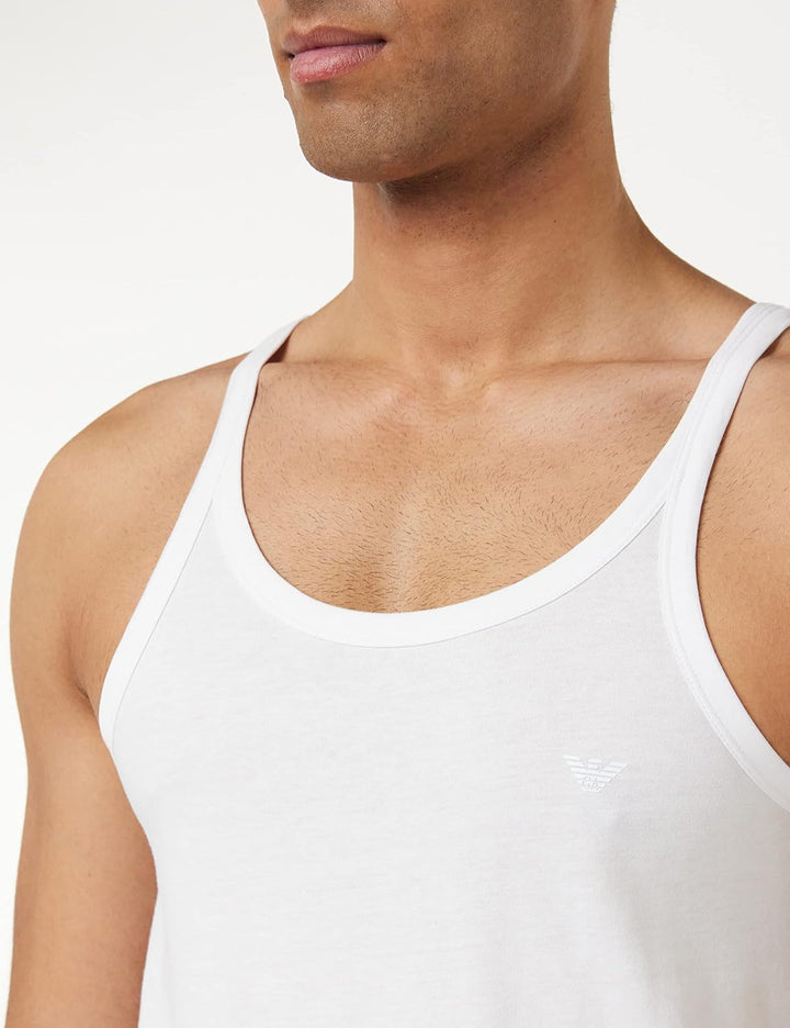 Emporio Armani Herren Schlafanzugoberteil (2er Pack), Schwarz, M S White/White, S White/White