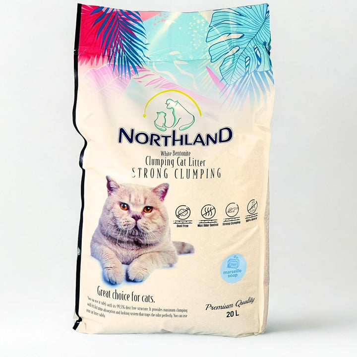 Katzenstreu Marseiller Seife Duft 20L | 100% Natürlich & 99,5% Staubfrei | Extra Stark Klumpend & Ge