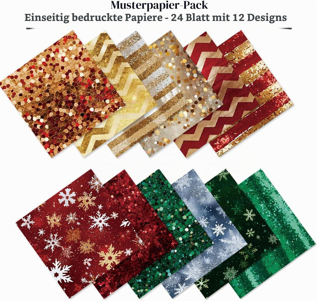 Origami Papier Weihnachten 24 Stück Origami Weihnachten 15.2 x 15.2 cm Weihnachtspapier Zum Basteln