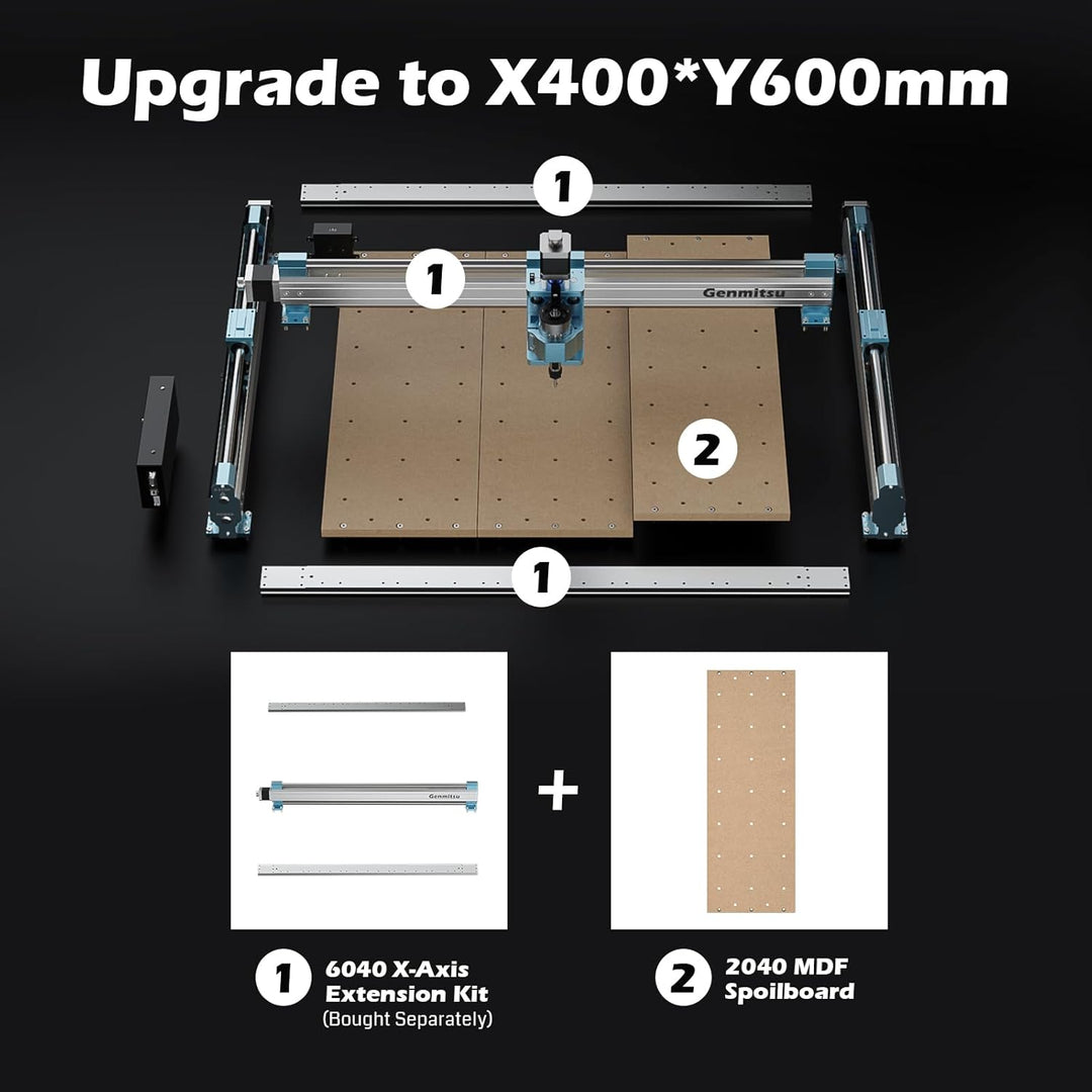 4040-PRO Y-Achsen-Erweiterungssatz, 4040 Upgrade auf 4060, CNC-Zubehör für 4040-PRO CNC-Fräsmaschine