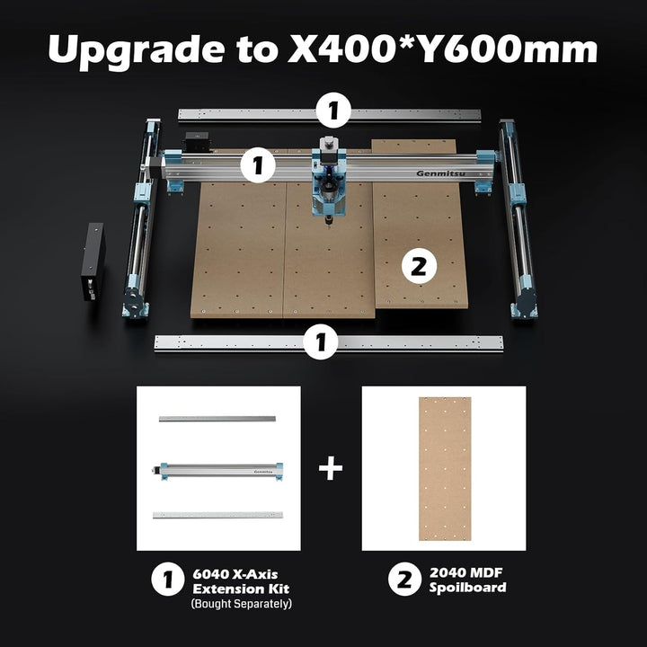 4040-PRO Y-Achsen-Erweiterungssatz, 4040 Upgrade auf 4060, CNC-Zubehör für 4040-PRO CNC-Fräsmaschine